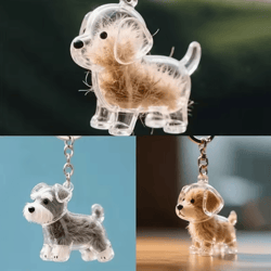 furkeeps clear pet hair memorial capsule – diy keepsake keychain pendant