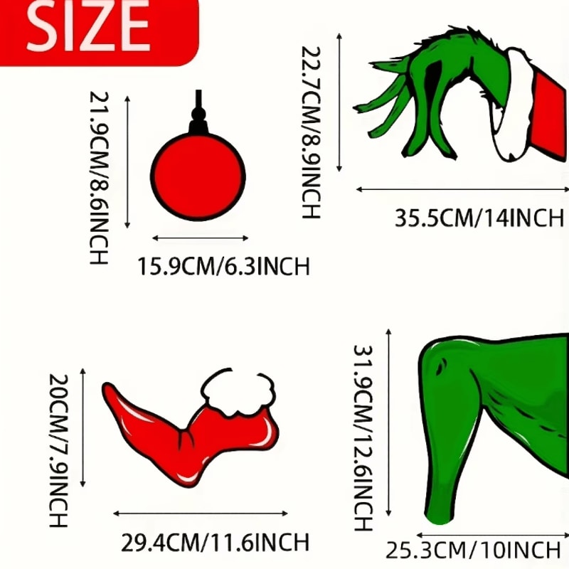 WhovilleFest Christmas Wall Stickers Fun GrinchInspired Holiday Vinyl Decals 2