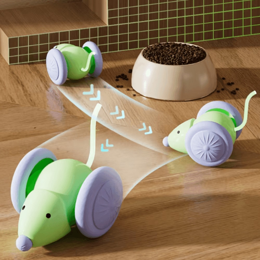 SmartChase Electric Mouse Cat Toy Rechargeable Interactive Teaser Car 2