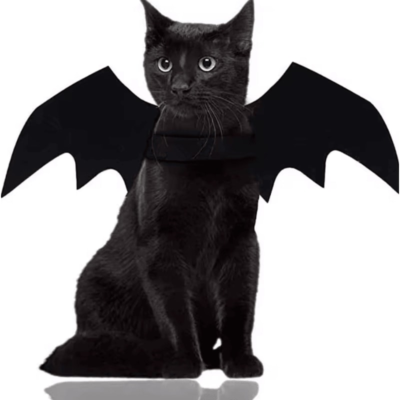 BatCharm Pet Bat Wings Costume Cute Halloween Cosplay Harness For Cats Dogs 0