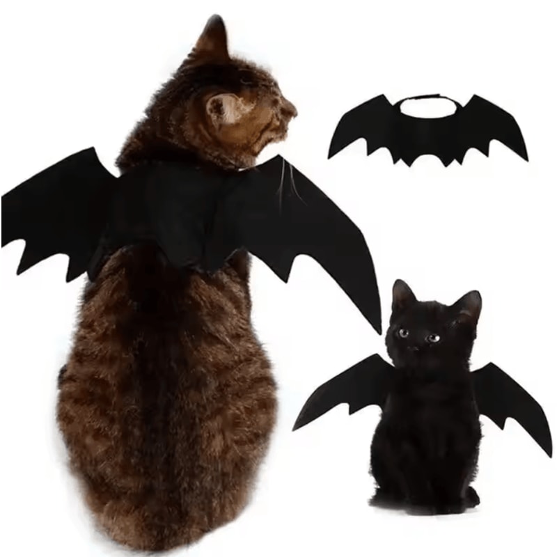 BatCharm Pet Bat Wings Costume Cute Halloween Cosplay Harness For Cats Dogs 1