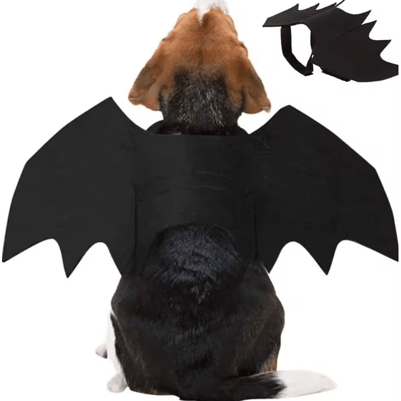 BatCharm Pet Bat Wings Costume Cute Halloween Cosplay Harness For Cats Dogs 2