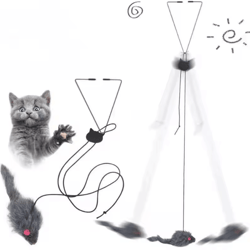 bouncemouse hanging door cat toy – elastic interactive teaser for endless play