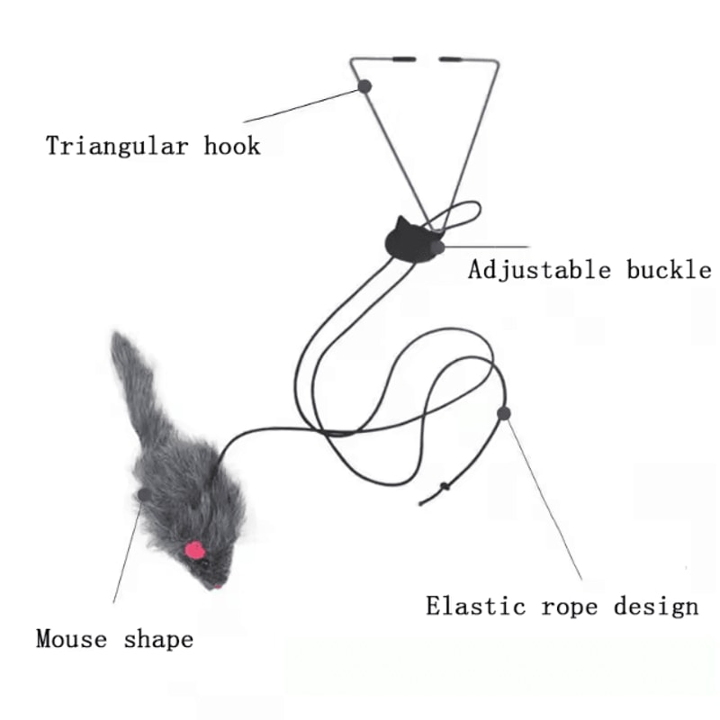BounceMouse Hanging Door Cat Toy Elastic Interactive Teaser For Endless Play 2