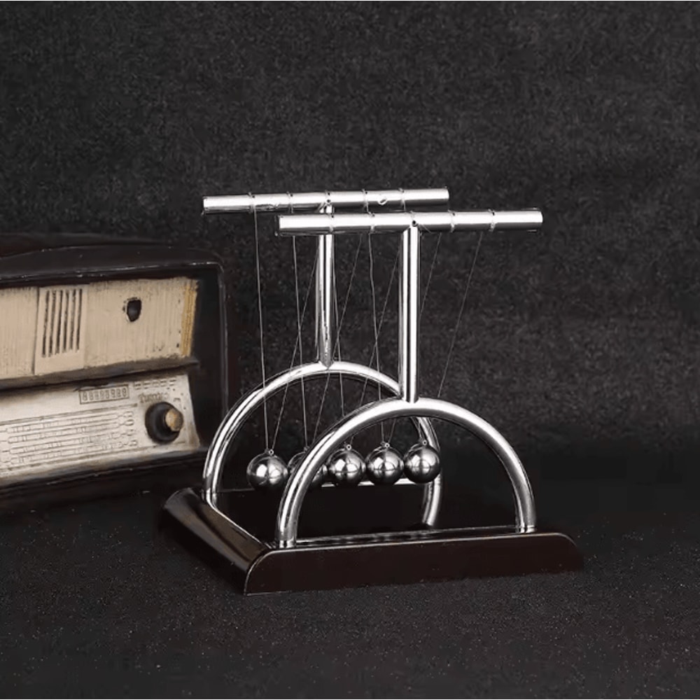 BalanceSphere Newtons Cradle Desk Toy Steel Pendulum Physics Decor 1