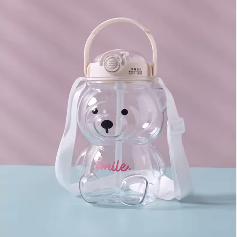 Kawaii Bear Straw Tumbler 1000ml1400ml Cute Water Bottle For Girls Kids 3