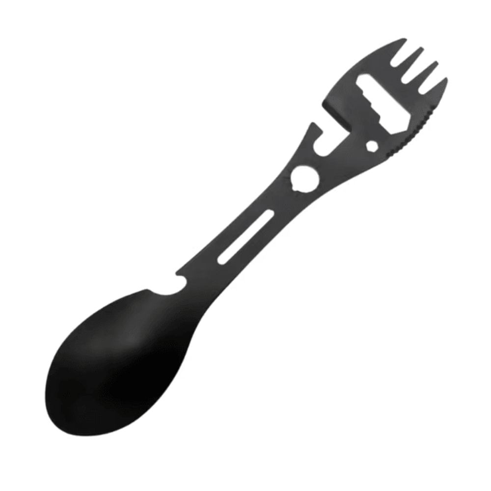 4in1 Outdoor Camping Fork Spoon Bottle Opener MultiTool Lightweight Survival Utensil 4