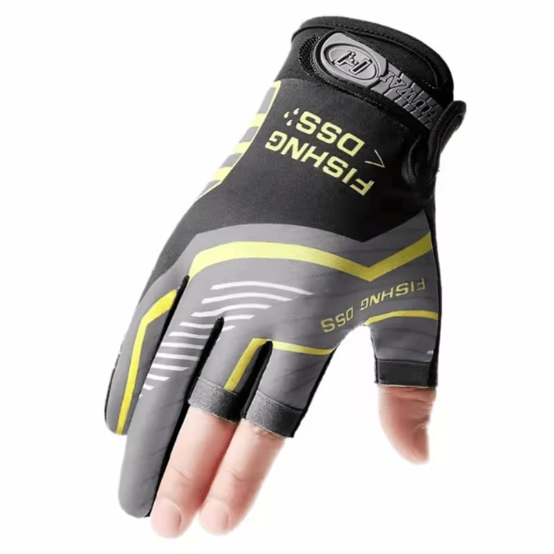 Breathable Ice Silk Fishing Gloves 3Finger Cut AntiSlip Sun Protection Gloves For Men 2