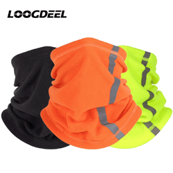 loogdeel fleece motorcycle half face mask windproof neck warmer with reflective design