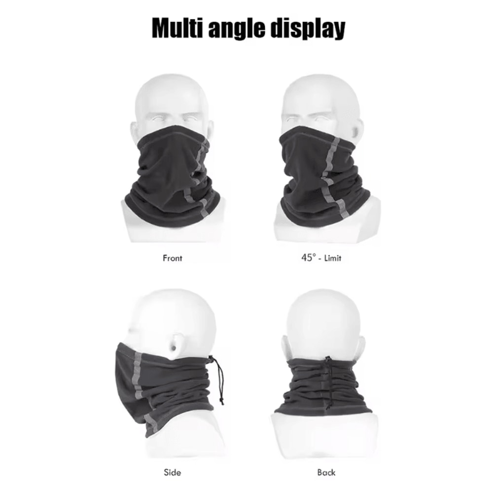 LOOGDEEL Fleece Motorcycle Half Face Mask Windproof Neck Warmer With Reflective Design 2