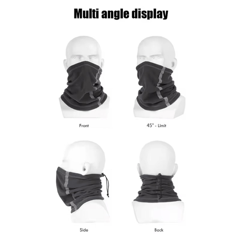 LOOGDEEL Fleece Motorcycle Half Face Mask Windproof Neck Warmer With Reflective Design 2