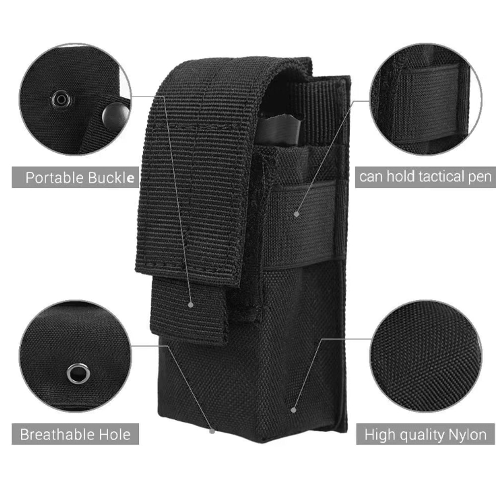 Tactical MOLLE Flashlight Magazine Pouch MultiTool EDC Waist Holster 1