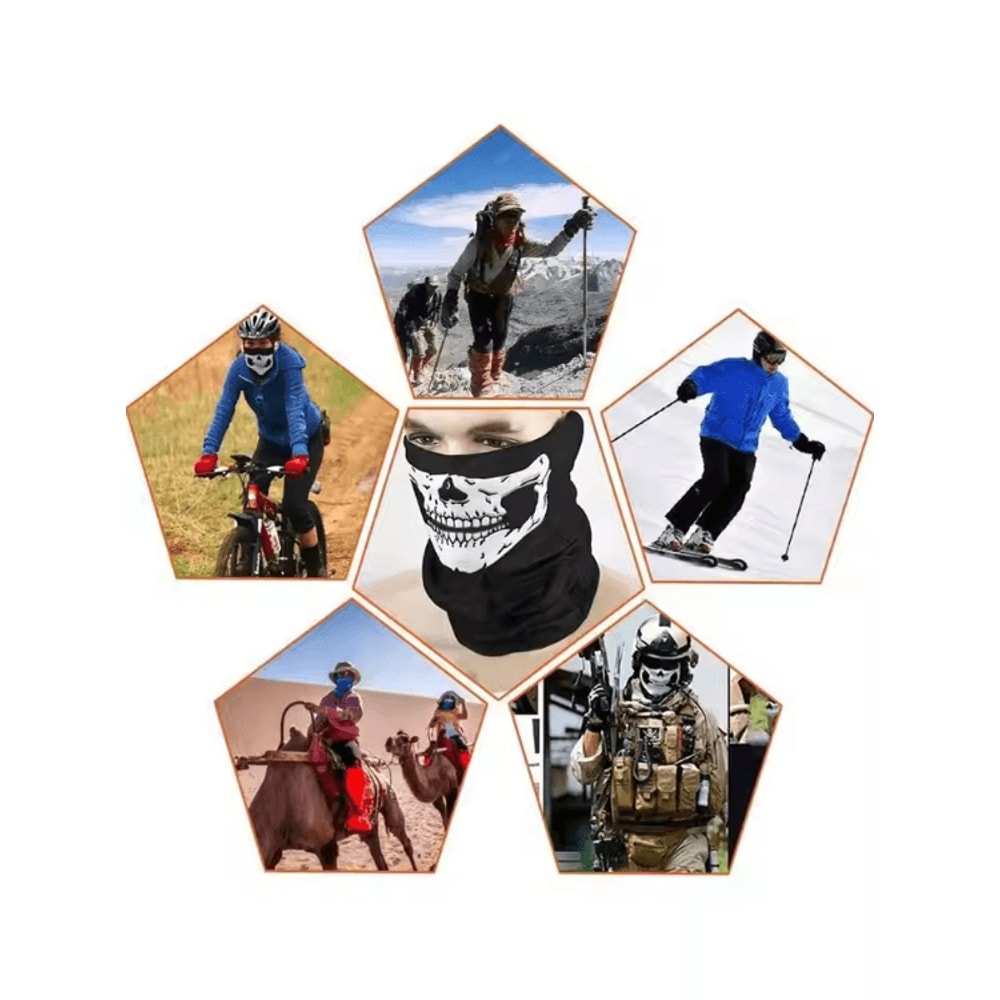 Breathable Skull Balaclava Face Mask Seamless Neck Gaiter Headwear 3