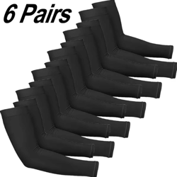 6 pairs uv protection cooling arm sleeves compression breathable sports arm covers