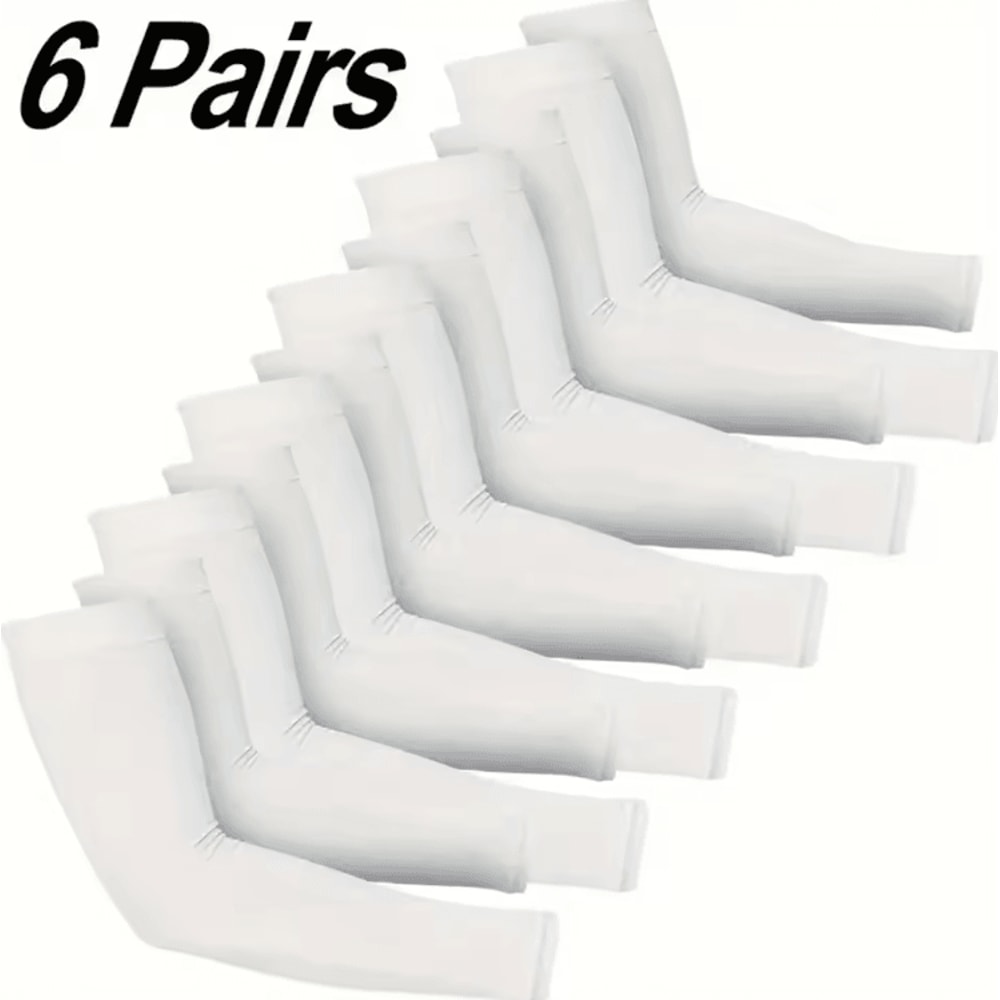 6 Pairs UV Protection Cooling Arm Sleeves Compression Breathable Sports Arm Covers 3