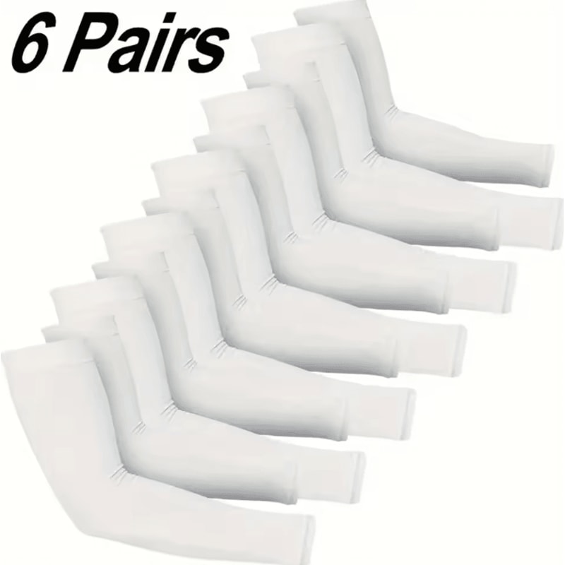 6 Pairs UV Protection Cooling Arm Sleeves Compression Breathable Sports Arm Covers 3