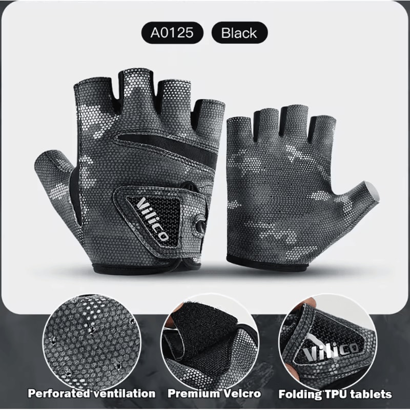 Ice Silk 3Finger Fishing Gloves Breathable AntiSlip Sun Protection Gloves For Men 4
