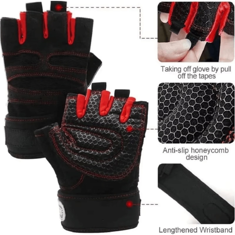 Shockproof Gym Gloves With Wrist Support AntiSlip Weight Lifting Training Gloves 1