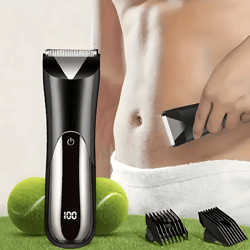 usb rechargeable electric beard trimmer lcd display precision shaver for men