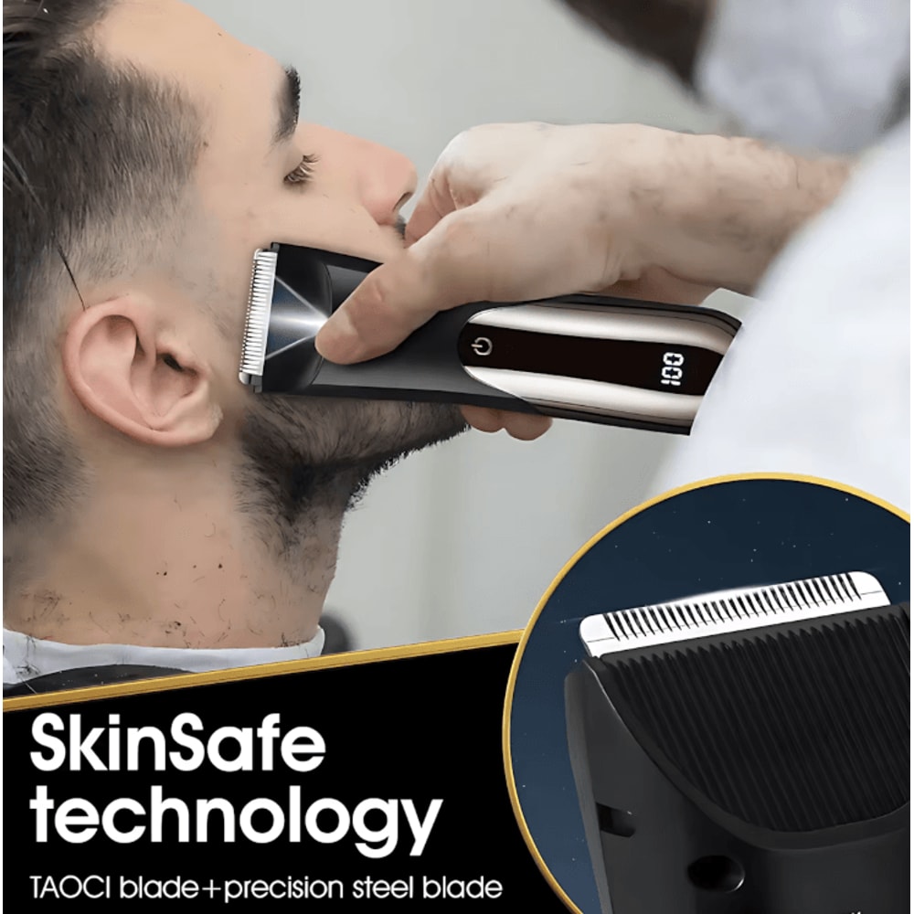 USB Rechargeable Electric Beard Trimmer LCD Display Precision Shaver For Men 1
