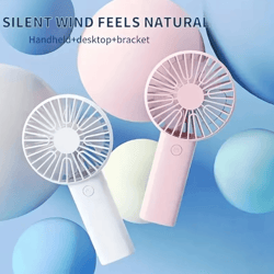 mini usb rechargeable handheld fan with phone holder portable desktop cooling fan
