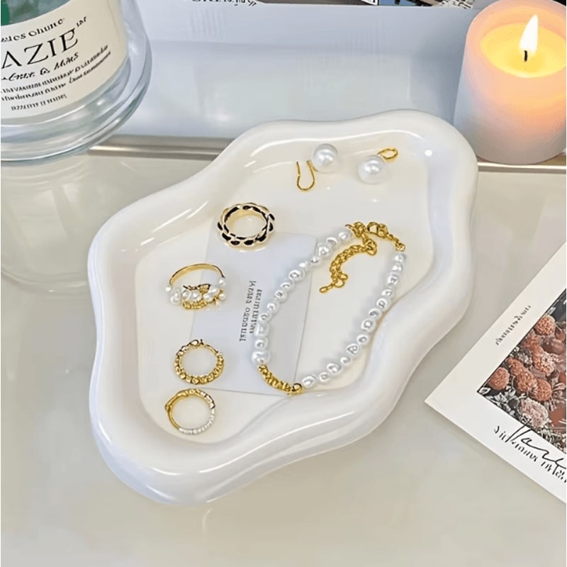 CloudShaped Jewelry Tray Decorative Trinket Dish For Earrings Rings Accessories 2