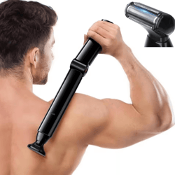 2-in-1 electric back shaver foldable handle usb rechargeable body groomer for men