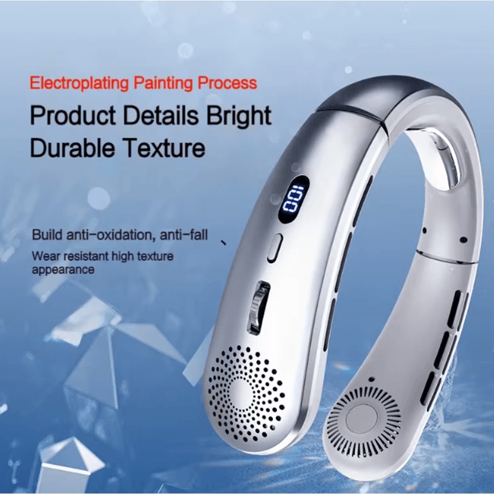 Lightweight 5Speed Bladeless Neck Fan USB Rechargeable HandsFree Cooling Fan 0