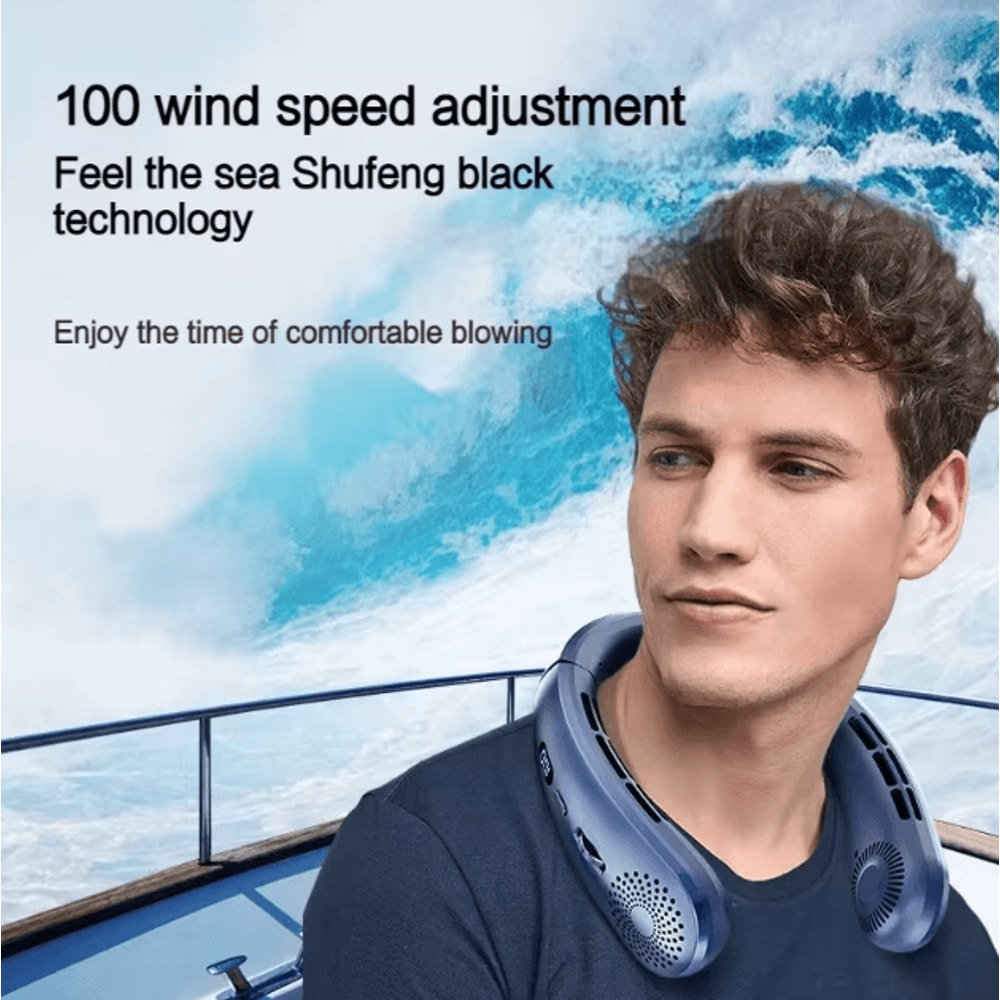 Lightweight 5Speed Bladeless Neck Fan USB Rechargeable HandsFree Cooling Fan 3