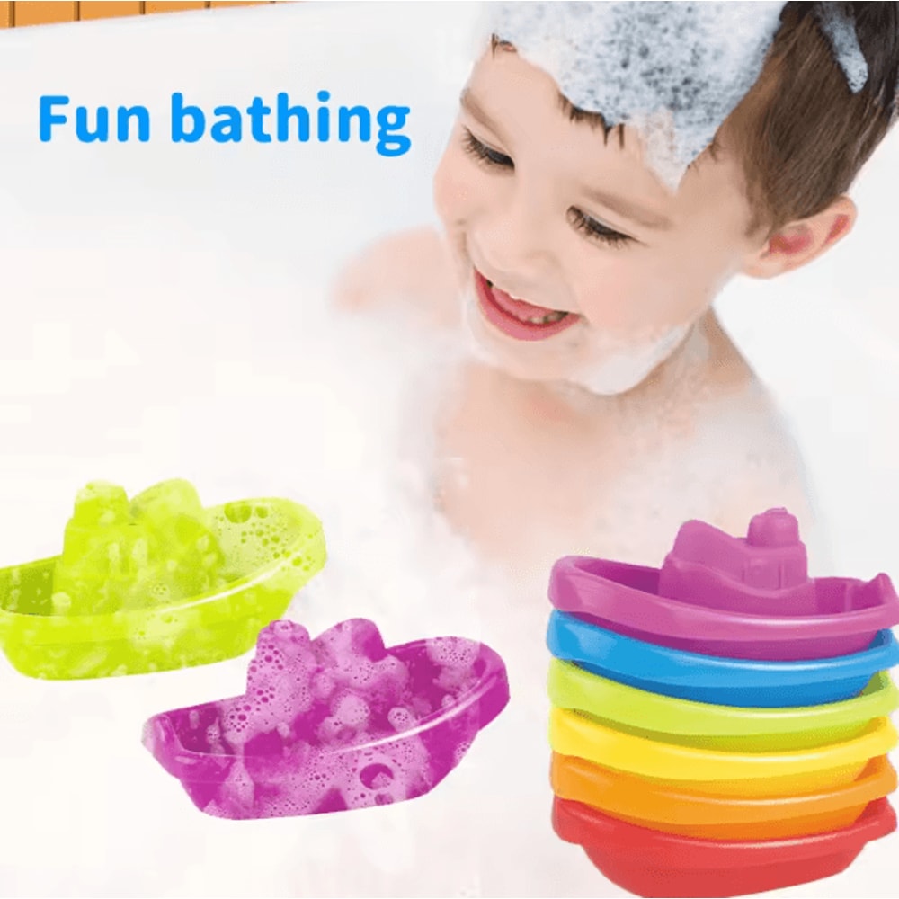 Colorful Montessori Baby Stacking Cups For Fun Bath Time Early Learning 1