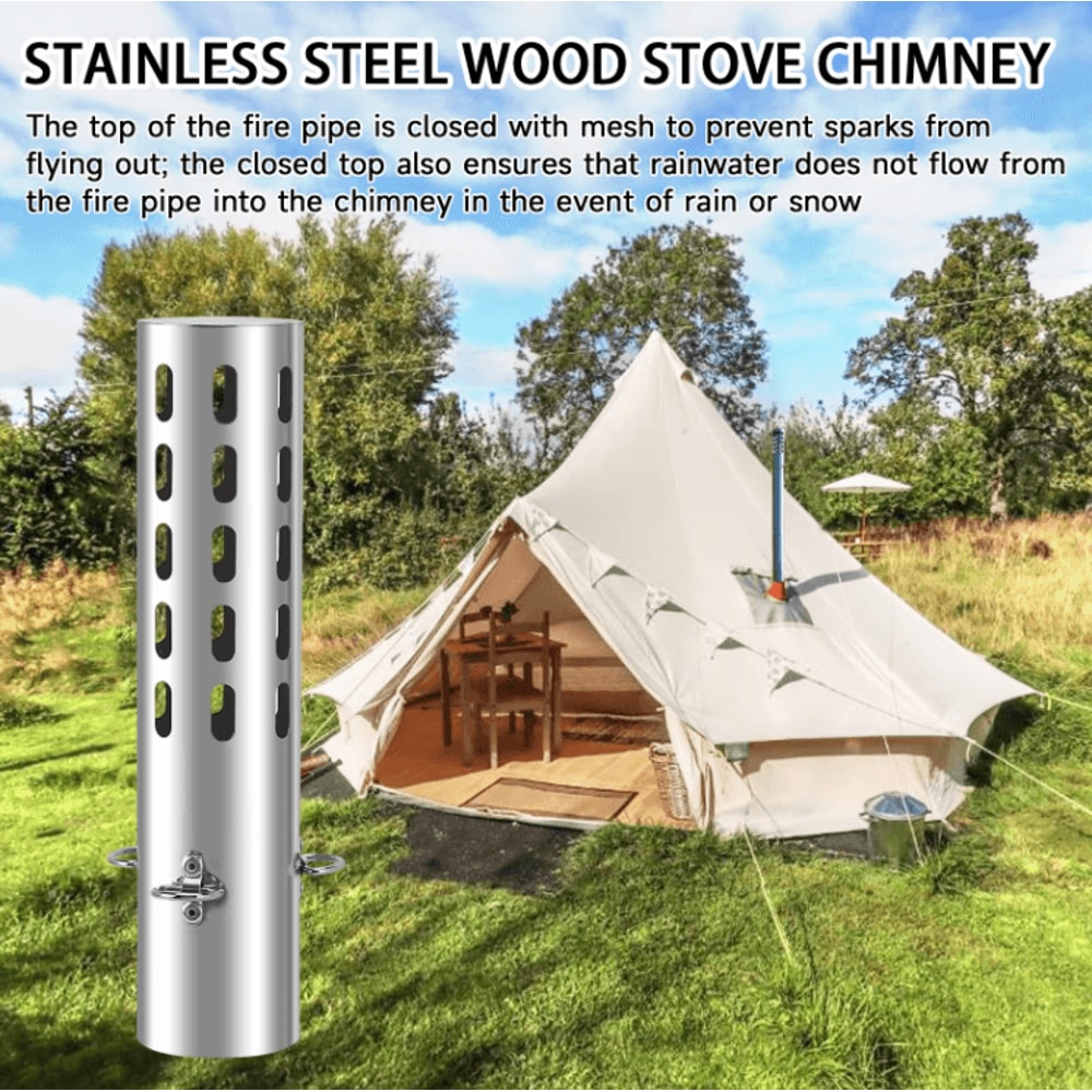 Stainless Steel Tent Stove Spark Arrestor Chimney Cap For Safe Outdoor Heating 3