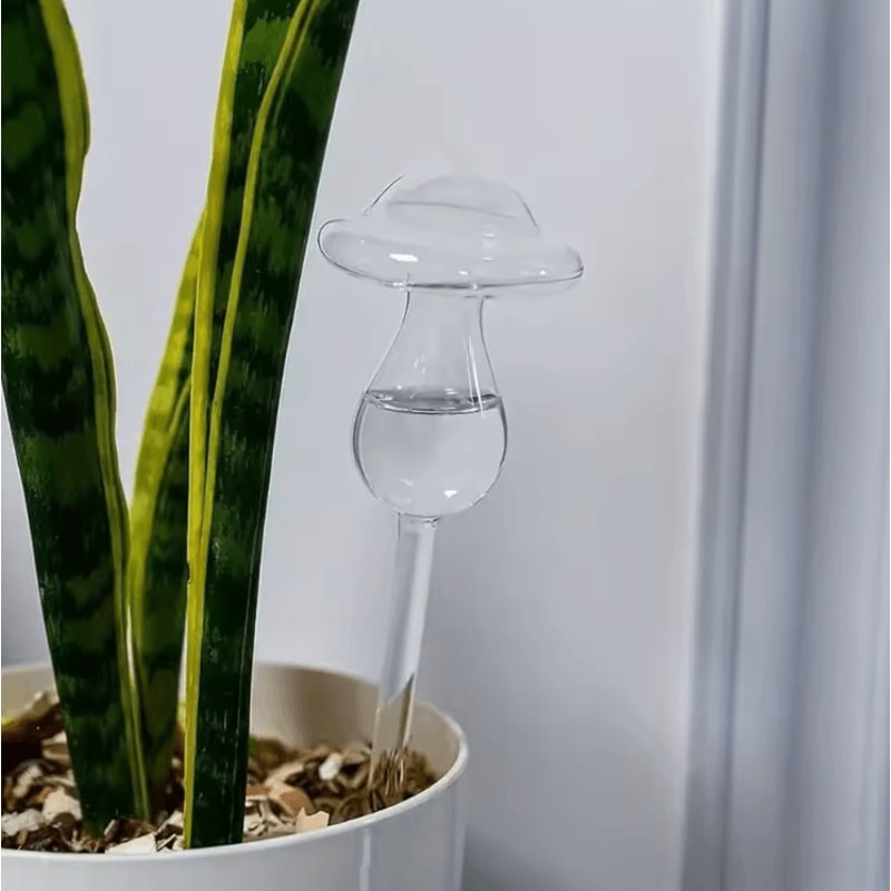 Rainbow Mushroom Glass Plant Watering Globes For Effortless Plant Care 1