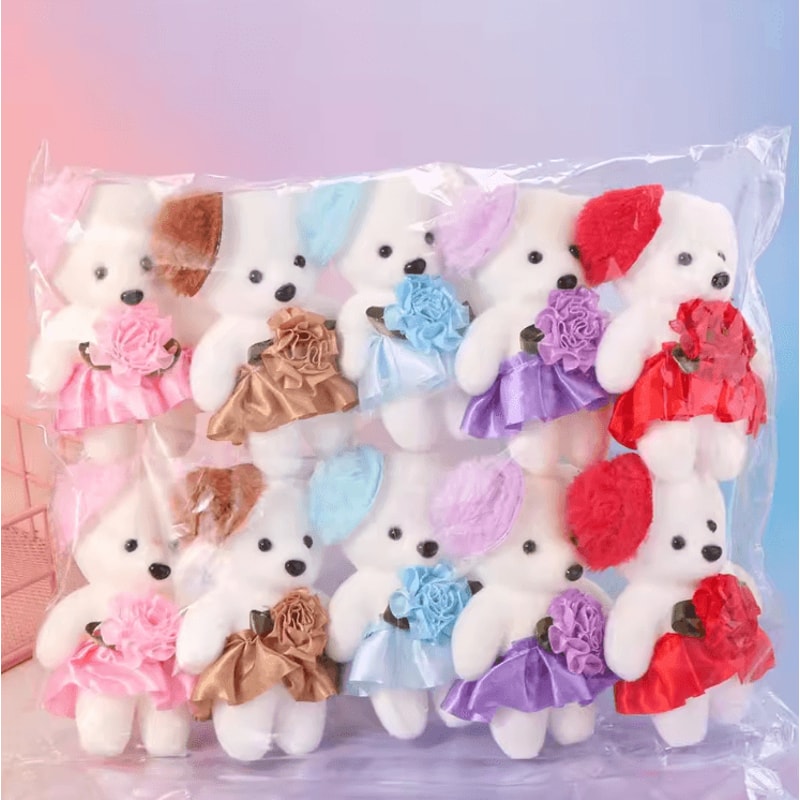 Mini Foam Bear Bouquet Set Cute Plush Teddy Bears For DIY Flower Arrangements 10PCS 7
