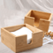 Bamboo Tissue Box Napkin Organizer MultiFunction Tabletop Storage Case 0