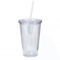 DoubleLayer Clear Tumbler With Straw Insulated Smoothie Iced Coffee Cup 5