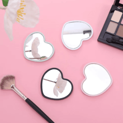 heart-shaped mini makeup mirror – cute portable handheld beauty mirror