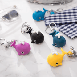 cute whale sound & light keychain – led cartoon animal mini gift