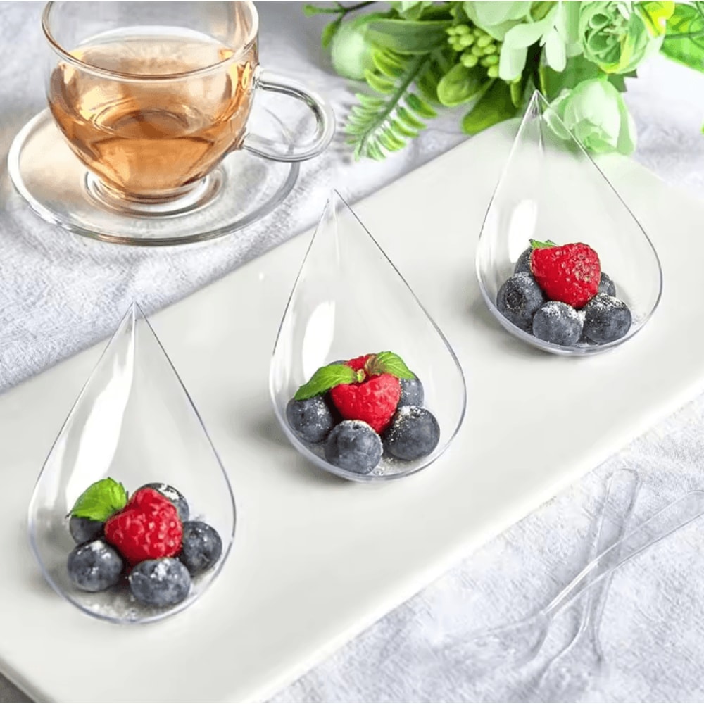 10PCS Reusable Mini Appetizer Plates Unbreakable Plastic Tasting Cups For Desserts Sauces 1