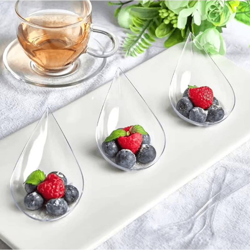 10PCS Reusable Mini Appetizer Plates Unbreakable Plastic Tasting Cups For Desserts Sauces 1