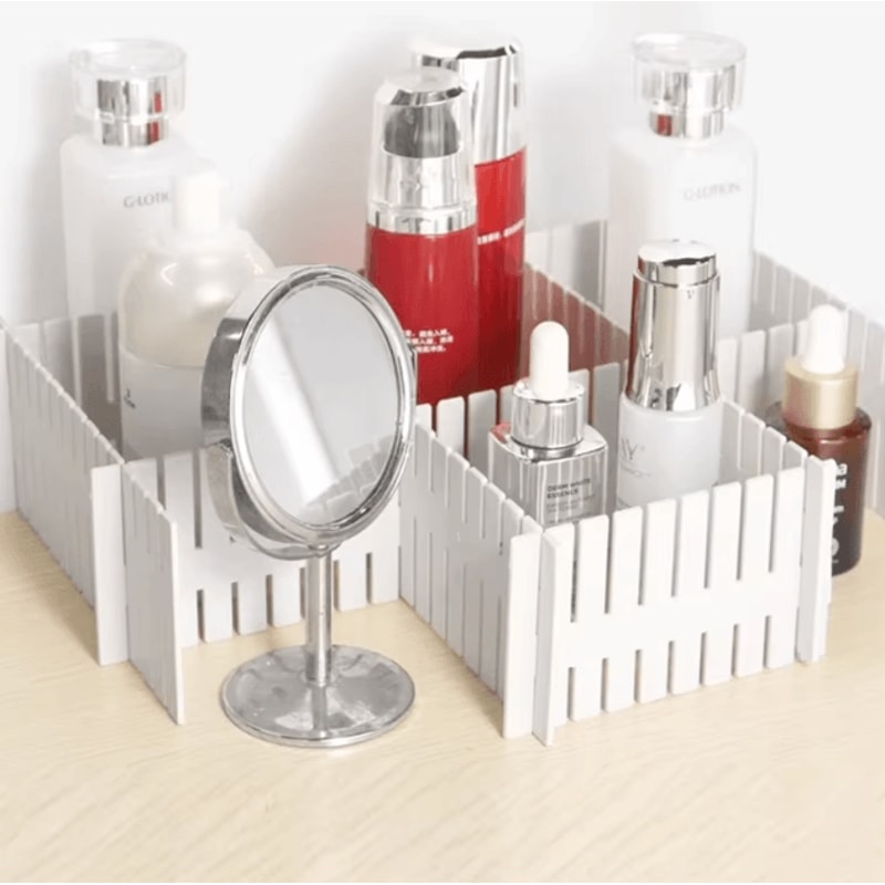 4PCS Adjustable Drawer Divider Organizer DIY Partition Storage Board Set 1