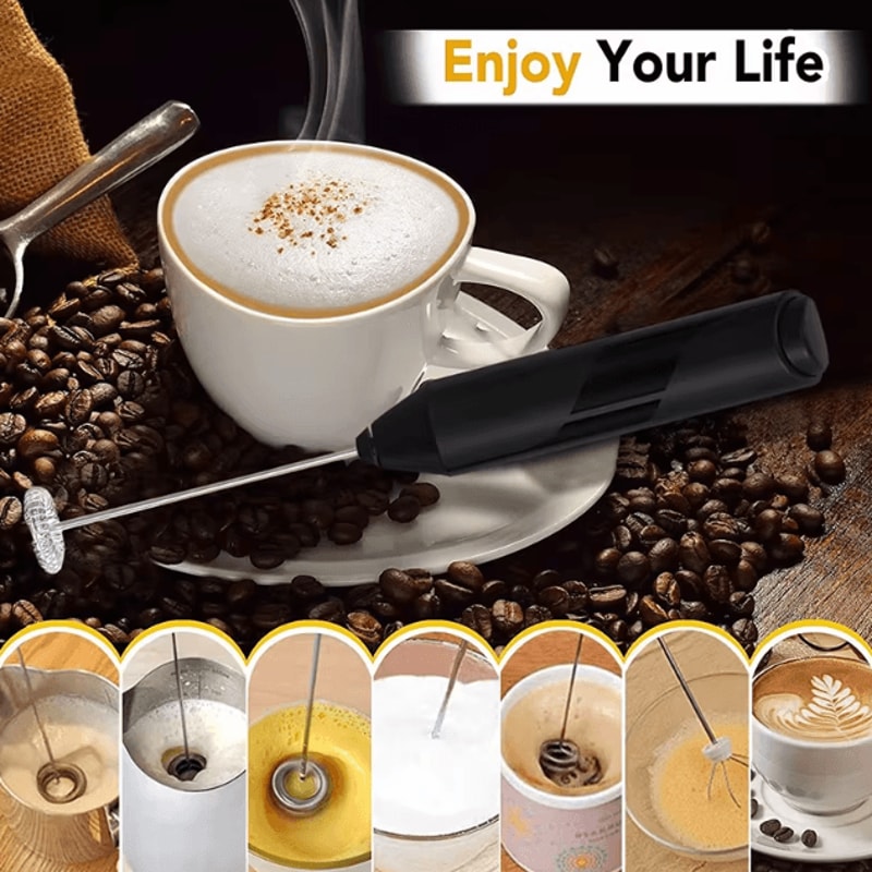 Mini Electric Milk Frother Wireless Handheld Coffee Whisk Foam Maker 3