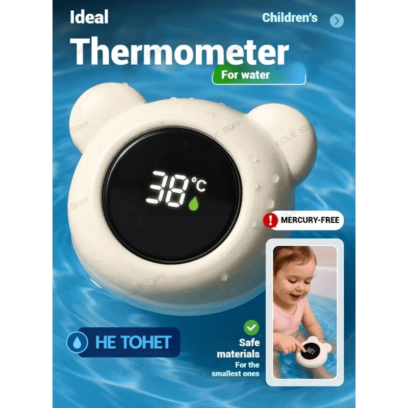 AiQUE Touch Control Baby Bath Thermometer LED Digital Floating Water Temperature Monitor 1