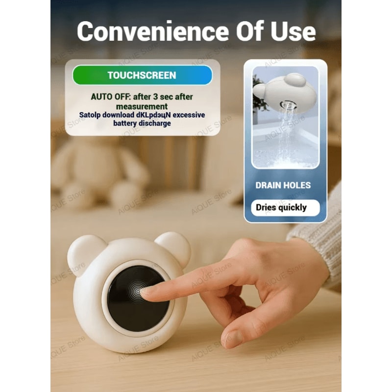 AiQUE Touch Control Baby Bath Thermometer LED Digital Floating Water Temperature Monitor 3
