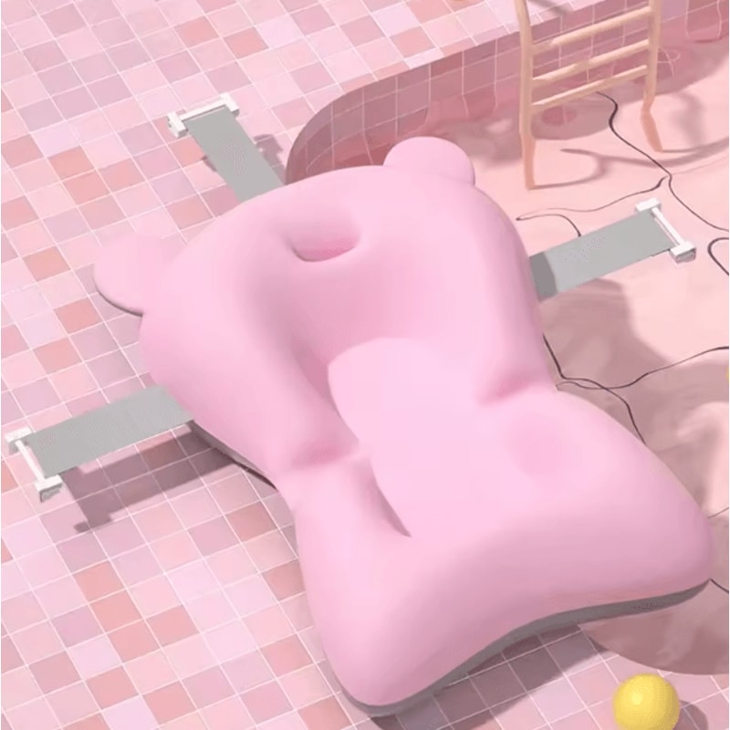 HOMFISH Baby Bath Support Pad Foldable Floating Seat Adjustable Newborn Bathing Cushion Infant Safe 4