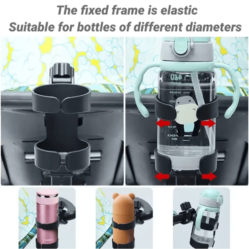 Universal Stroller Cup Holder ClipOn Secure Baby Stroller Accessory For Bottles Drinks 1