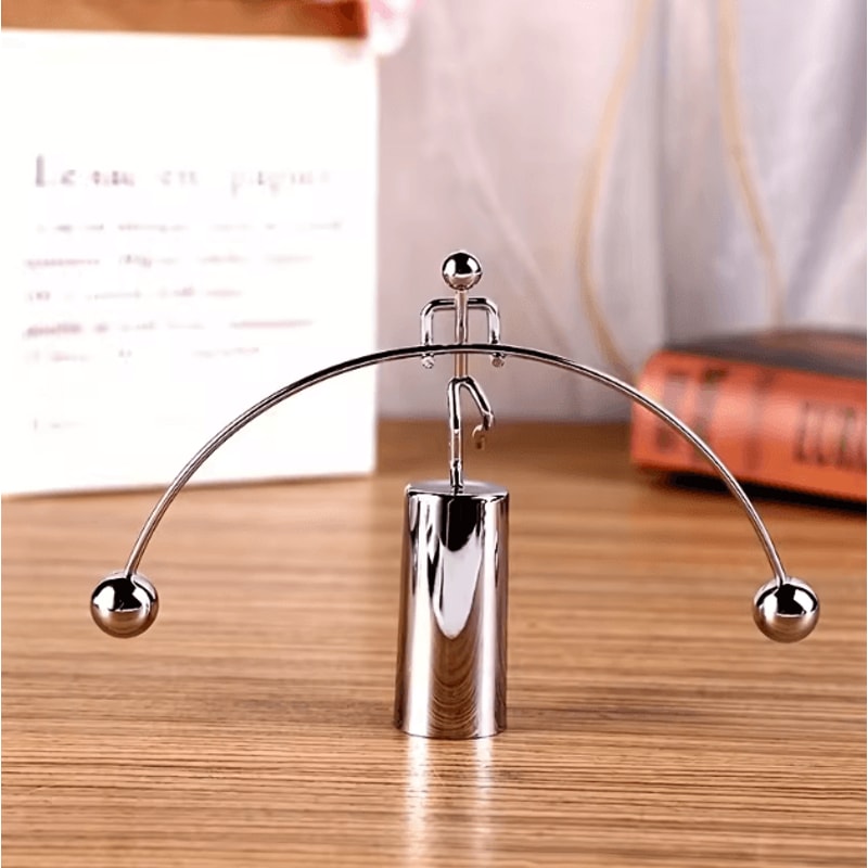 Kinetic Weightlifting Balance Toy Steel Physics Desk Decor For Stress Relief 0