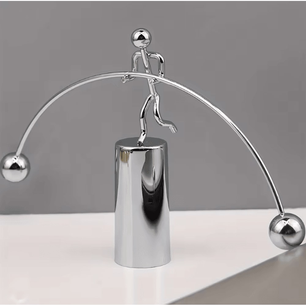 Kinetic Weightlifting Balance Toy Steel Physics Desk Decor For Stress Relief 2