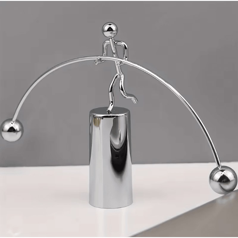 Kinetic Weightlifting Balance Toy Steel Physics Desk Decor For Stress Relief 2