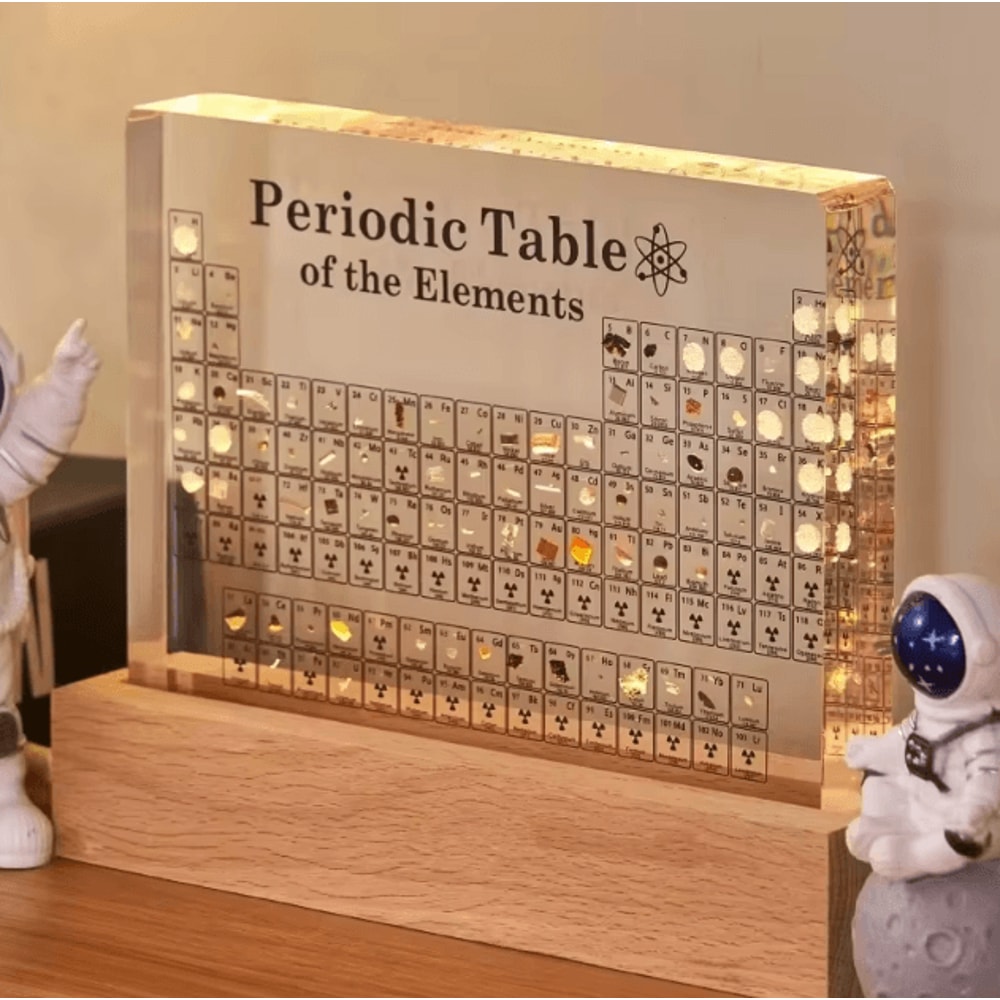Acrylic Periodic Table Display Block Mendeleev Science Desk Ornament Educational Decor 0