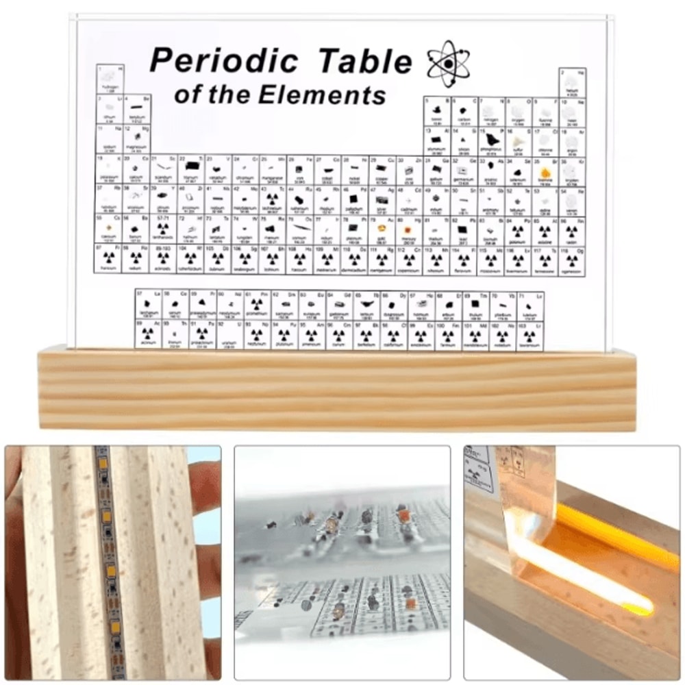 Acrylic Periodic Table Display Block Mendeleev Science Desk Ornament Educational Decor 3